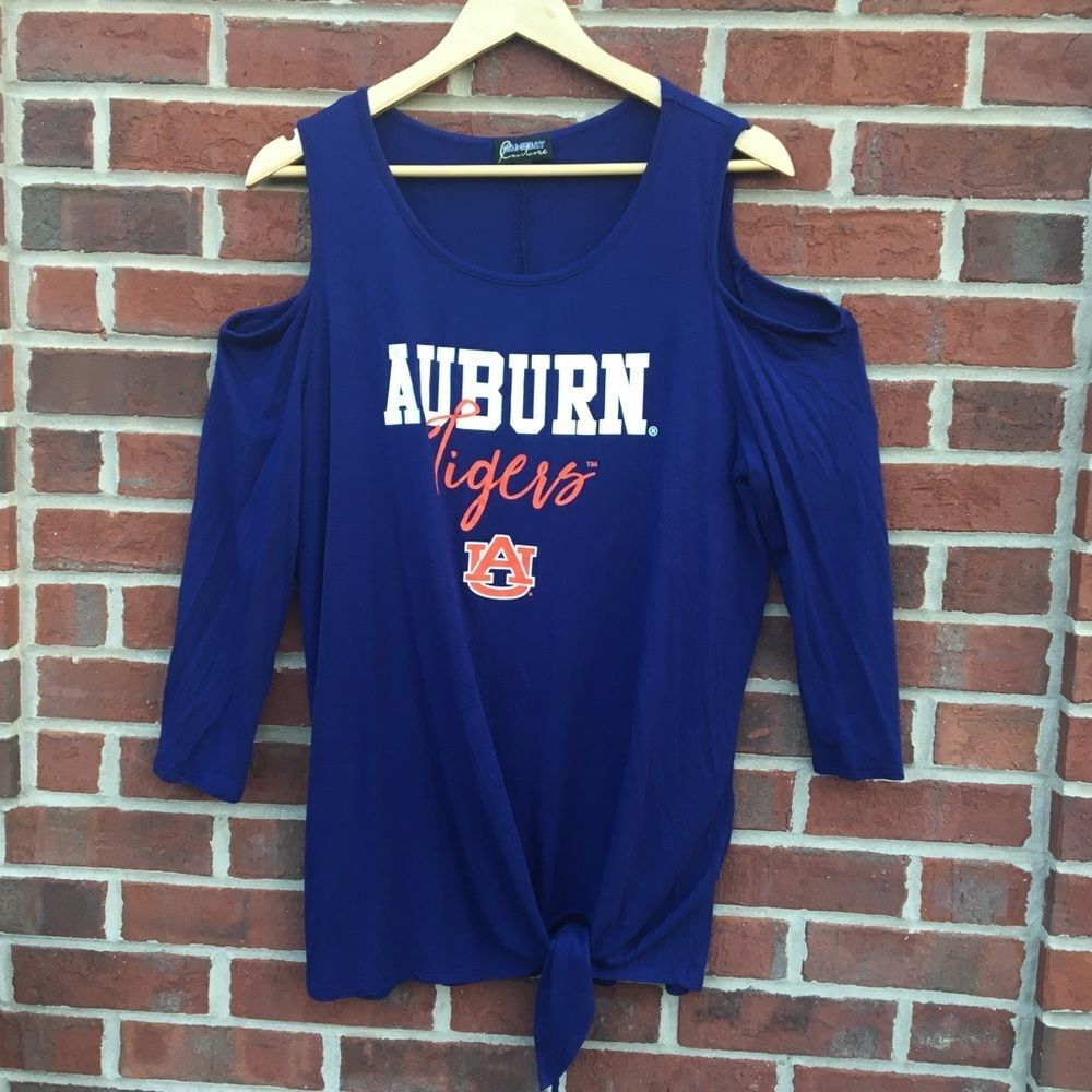 Auburn Tigers Gameday Top XL Purple Cold Shoulder Collegiate